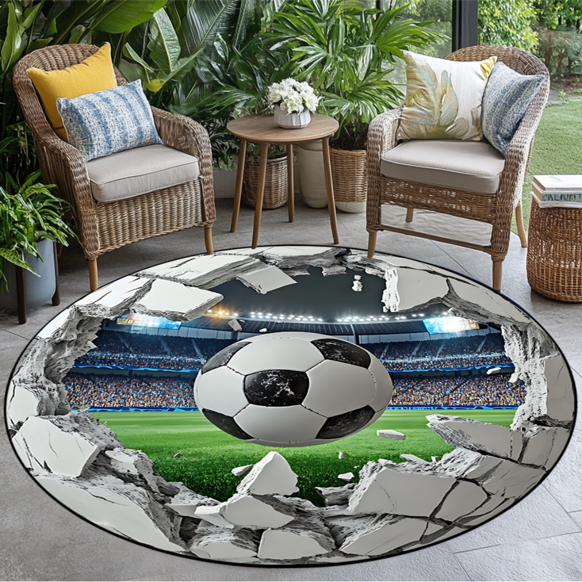 Kids Outdoor Mat Waterproof - Alfombra Redonda 3D con Diseño de
