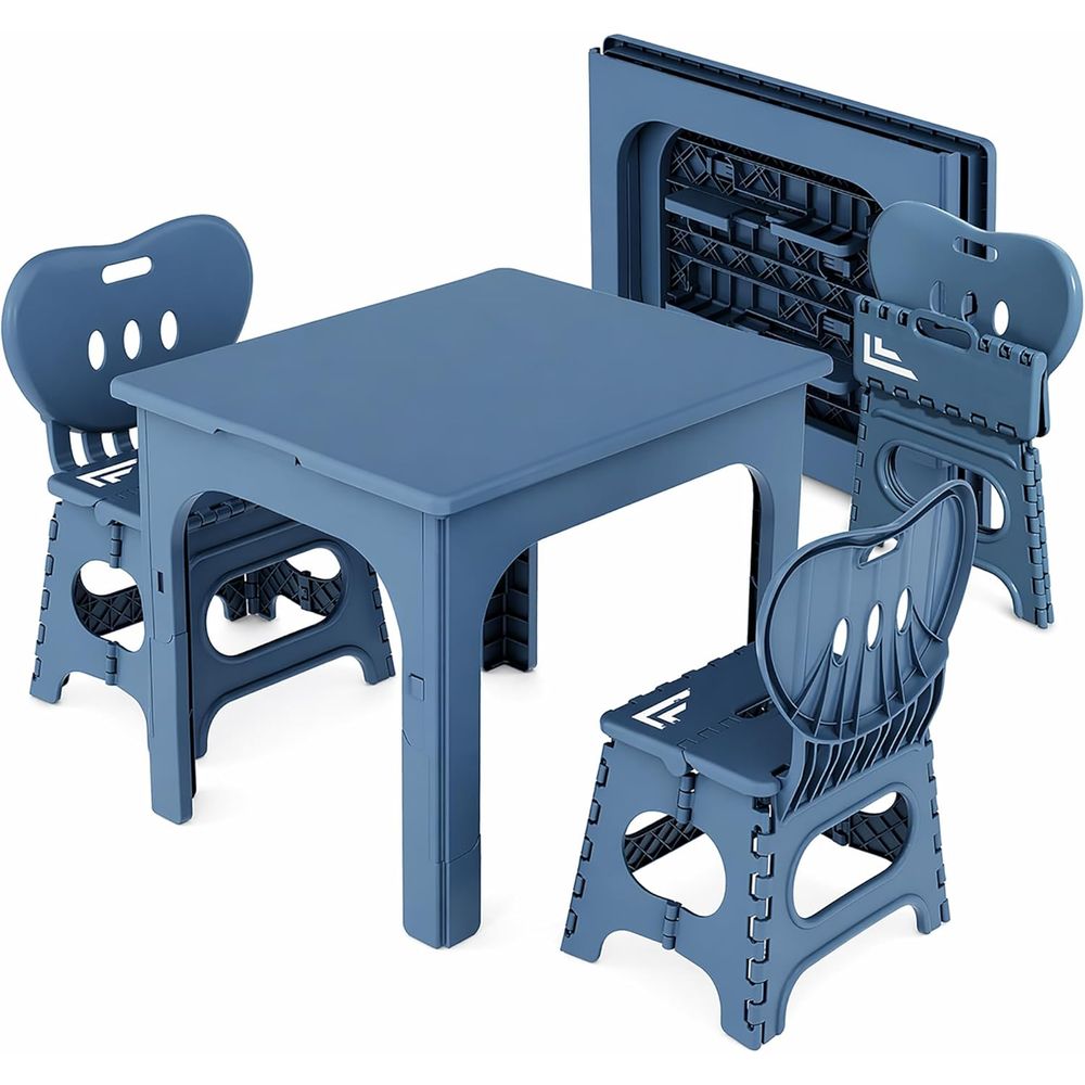 Kids Outdoor Table And Chair Set - Juego de mesa y sillas plegables,