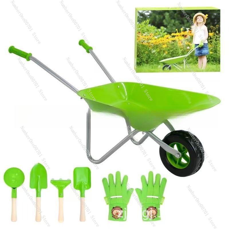 Play Kids Outdoor - Carretilla de Jardín para Niños, Verde,