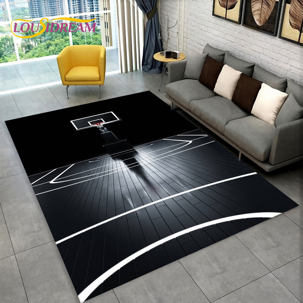 Kids Outdoor Mat Waterproof - Alfombra grande de baloncesto 3D con
