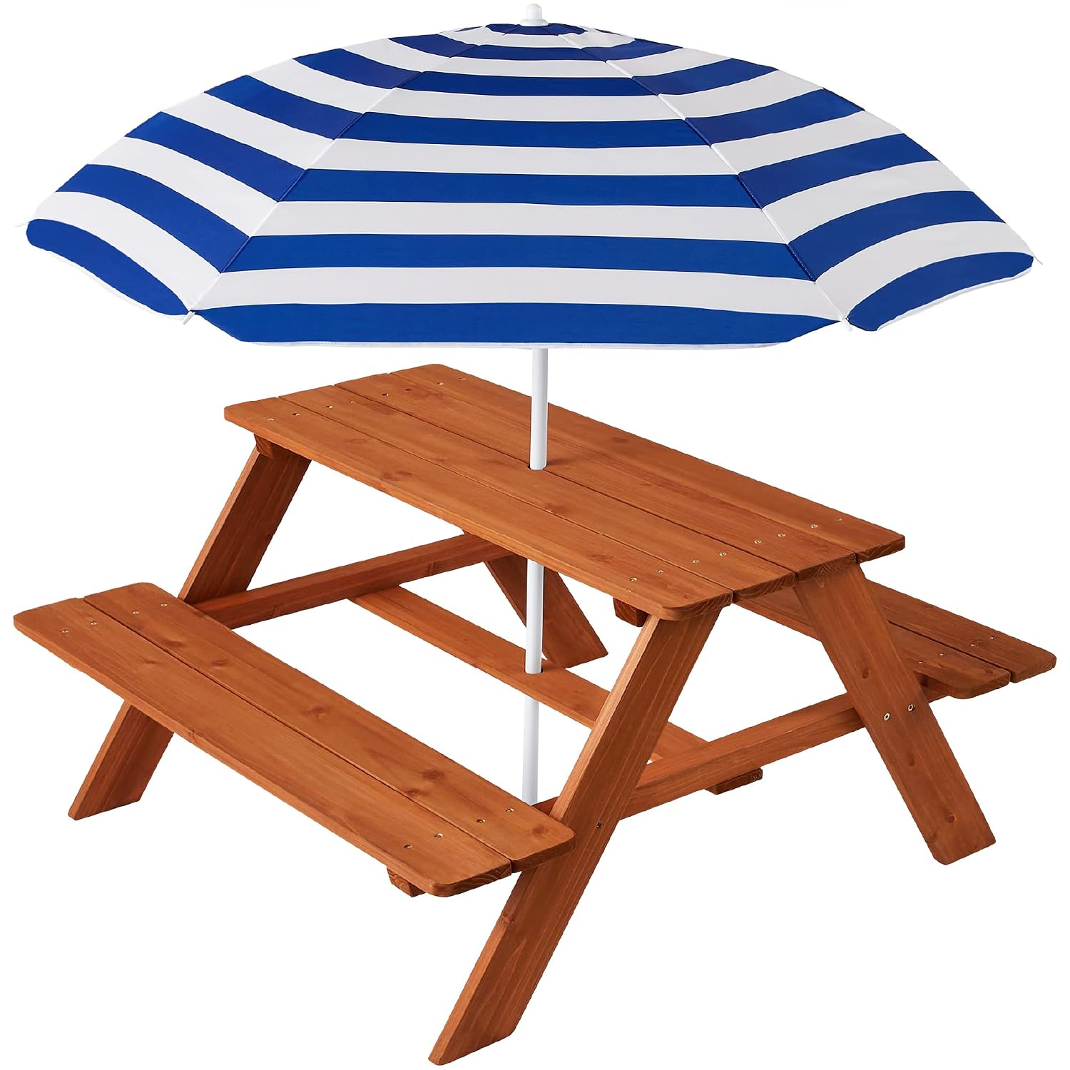 Kids Outdoor Bench Table - Mesa de picnic de madera para