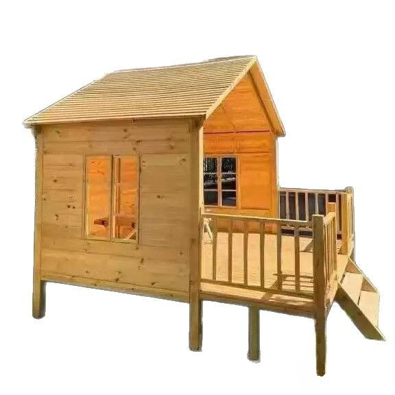 Kids Outdoor Wooden Playhouse - Conjunto móvil al aire libre, casa