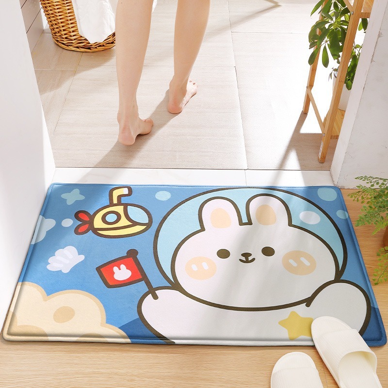 Kids Outdoor Mat Waterproof - Alfombra de bienvenida de conejo para