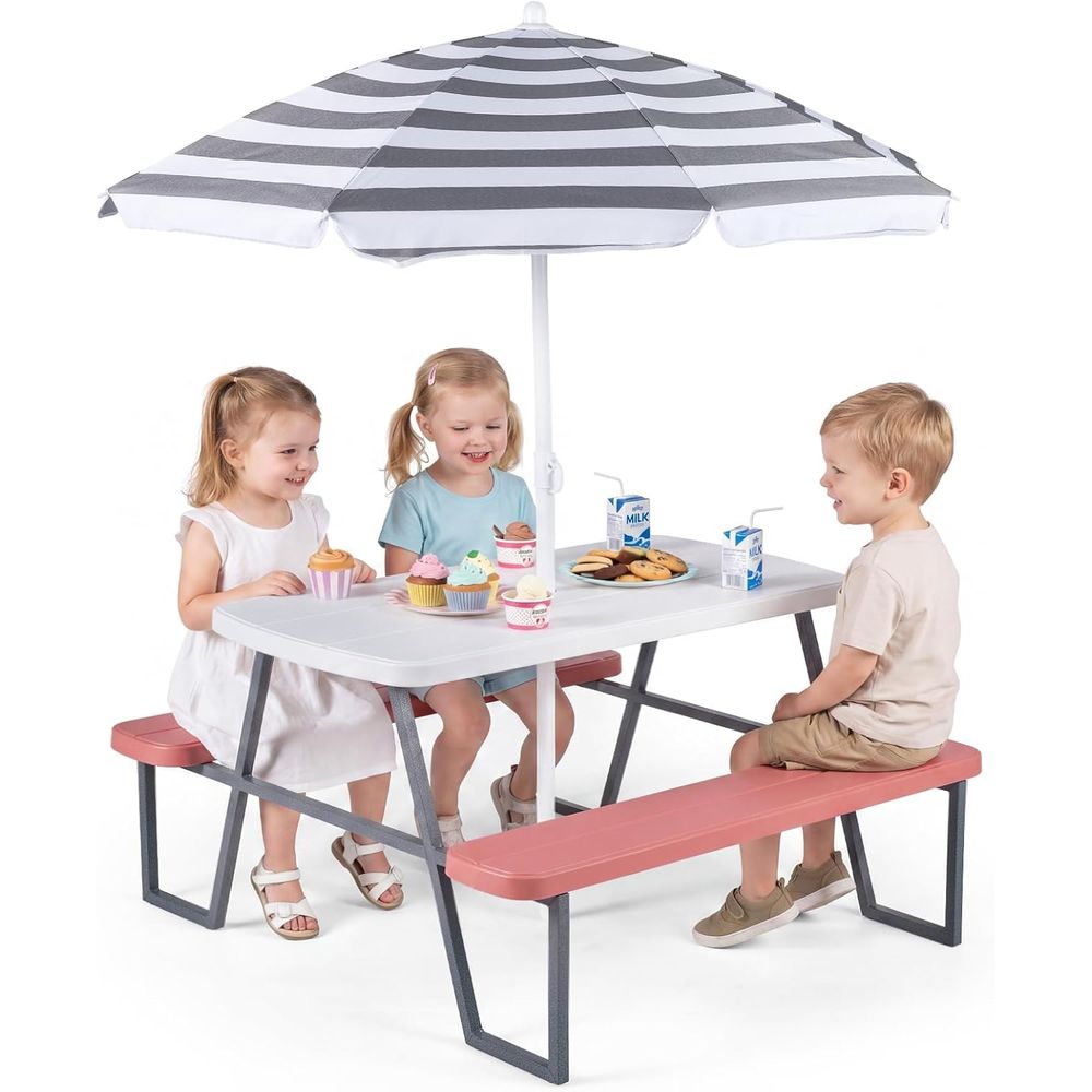 Kids Outdoor Bench Table - Mesa de Picnic para Niños, Juego
