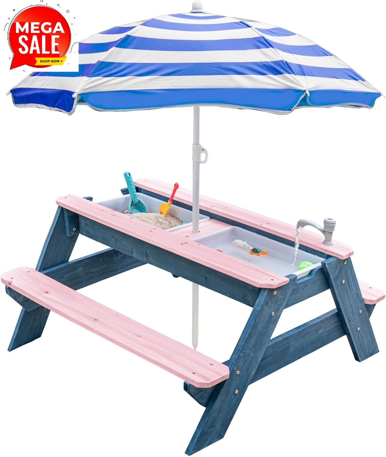 Mesa de arena y agua 3 en 1 pa - Kids Outdoor Bench Table reseña y precio