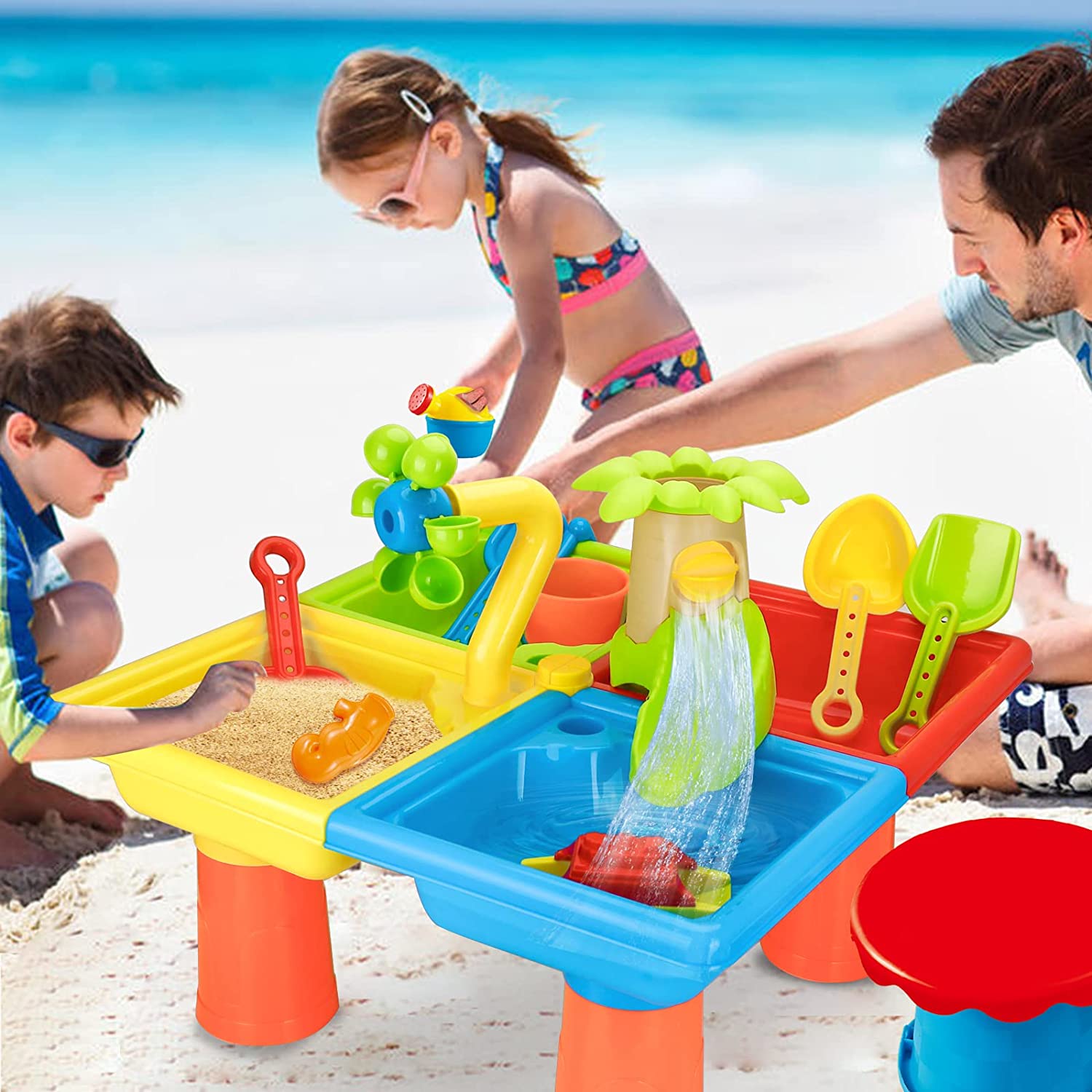 Mesa de playa para niños, jueg - Kids Outdoor Play Table reseña y precio