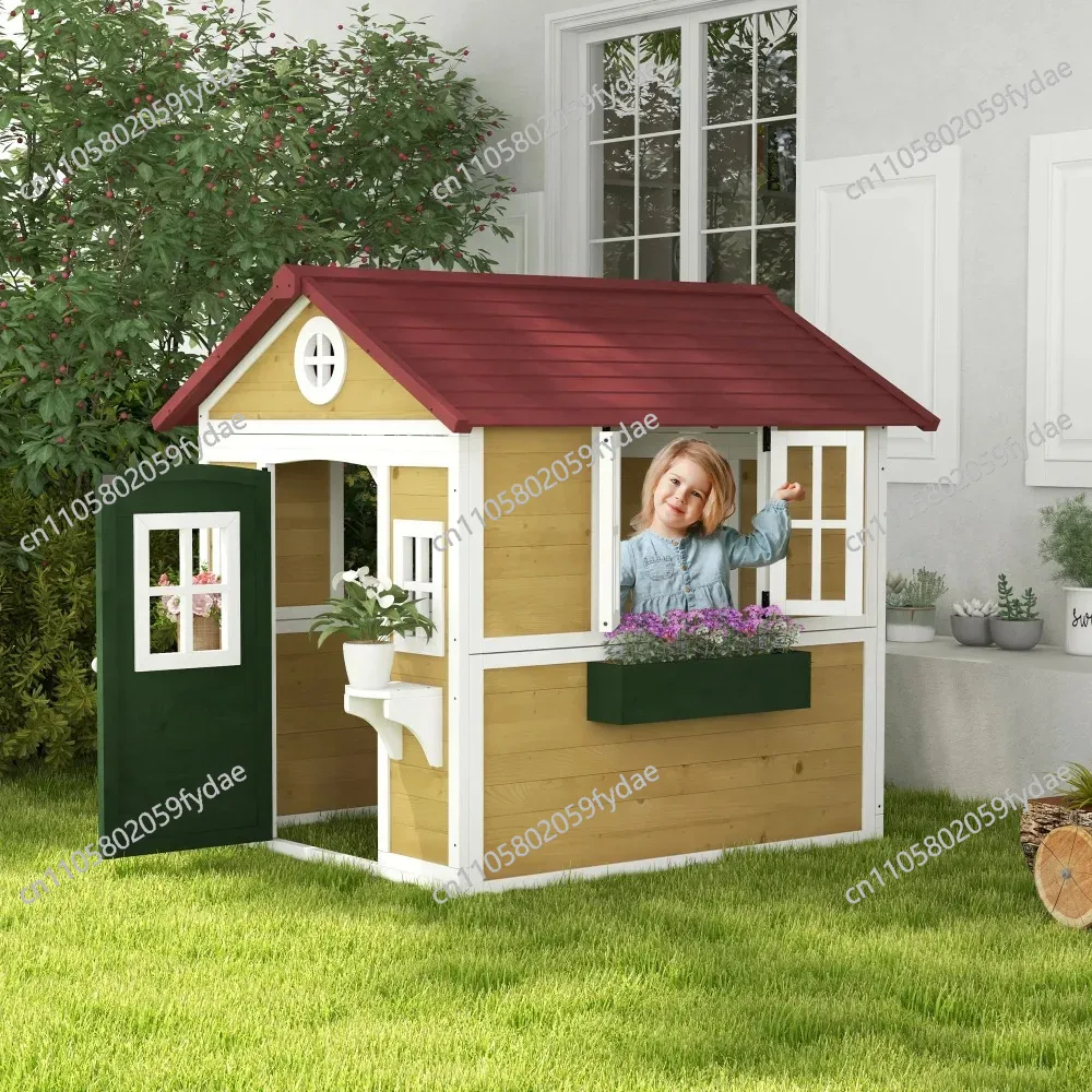 Casita de Juegos para Niños al - Kids Outdoor Wooden Playhouse reseña y precio