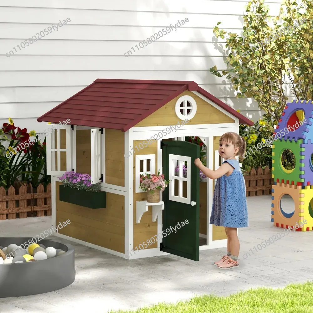 Casita de Juegos para Niños al - Kids Outdoor Wooden Playhouse reseña y precio