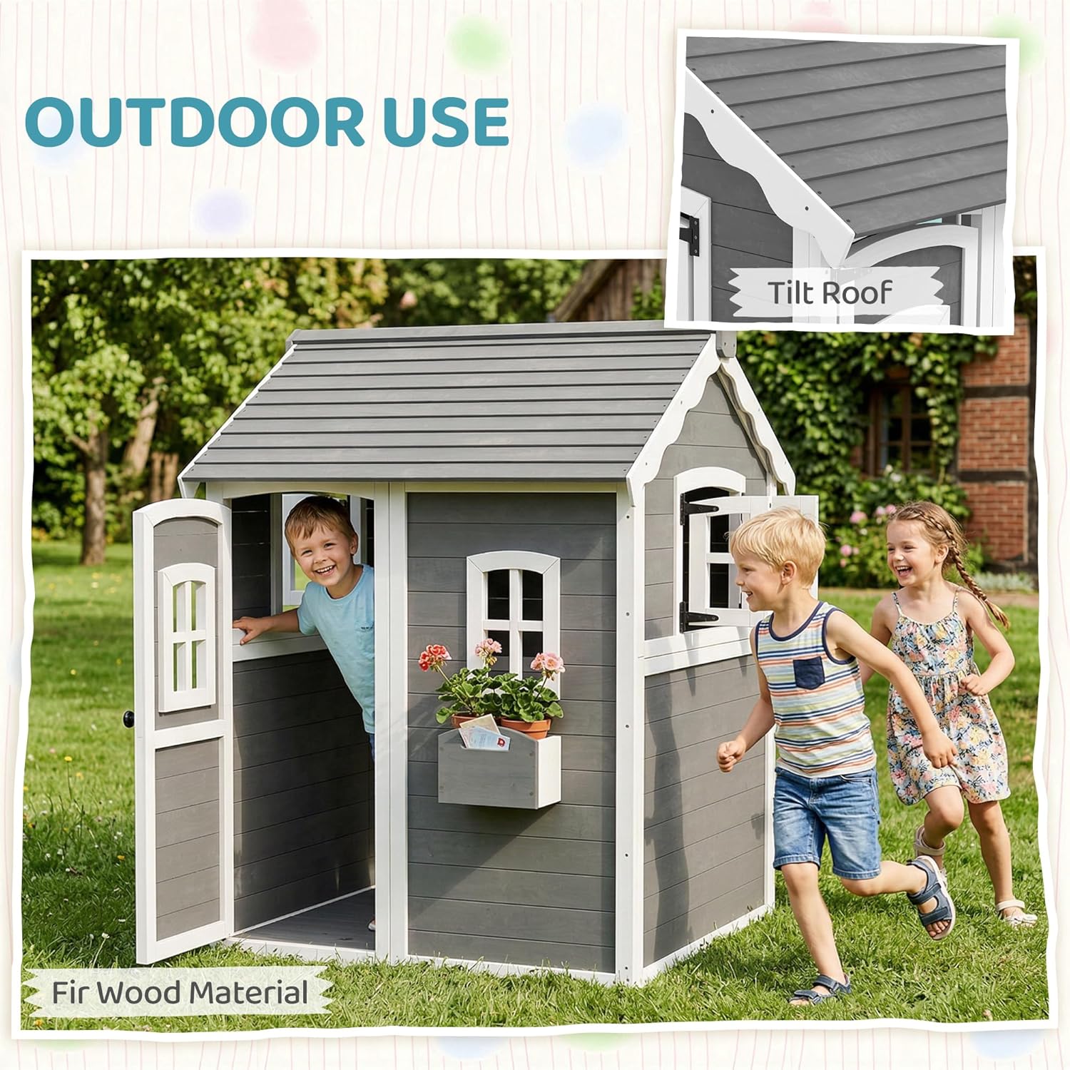 # Casita de Juegos de Madera p - Kids Outdoor Wooden Playhouse reseña y precio