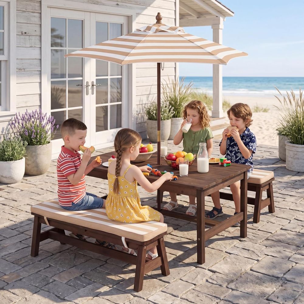Mesa de picnic para niños, tab - Kids Outdoor Bench Table reseña y precio