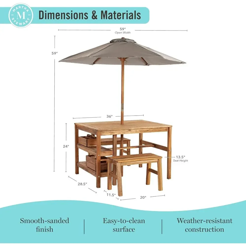 Conjunto de Mesa, Bancos y Som - Kids Outdoor Bench Table reseña y precio