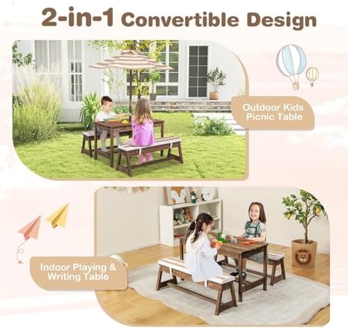 Mesa de Picnic para Niños, Jue - Kids Outdoor Bench Table reseña y precio