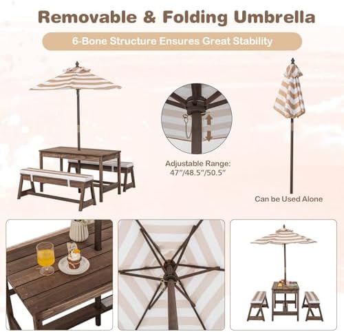Mesa de Picnic para Niños, Jue - Kids Outdoor Bench Table reseña y precio