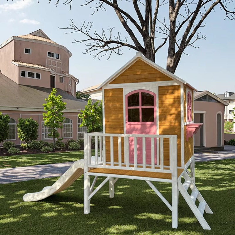 Moderna Casa de Juegos Infanti - Kids Outdoor Wooden Playhouse reseña y precio