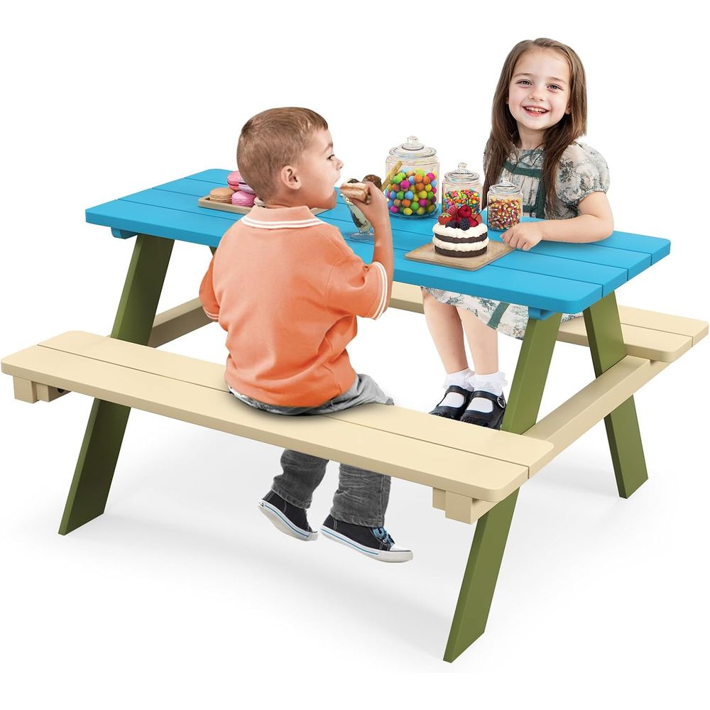 Mesa de Picnic para Niños, Mes - Kids Outdoor Bench Table reseña y precio
