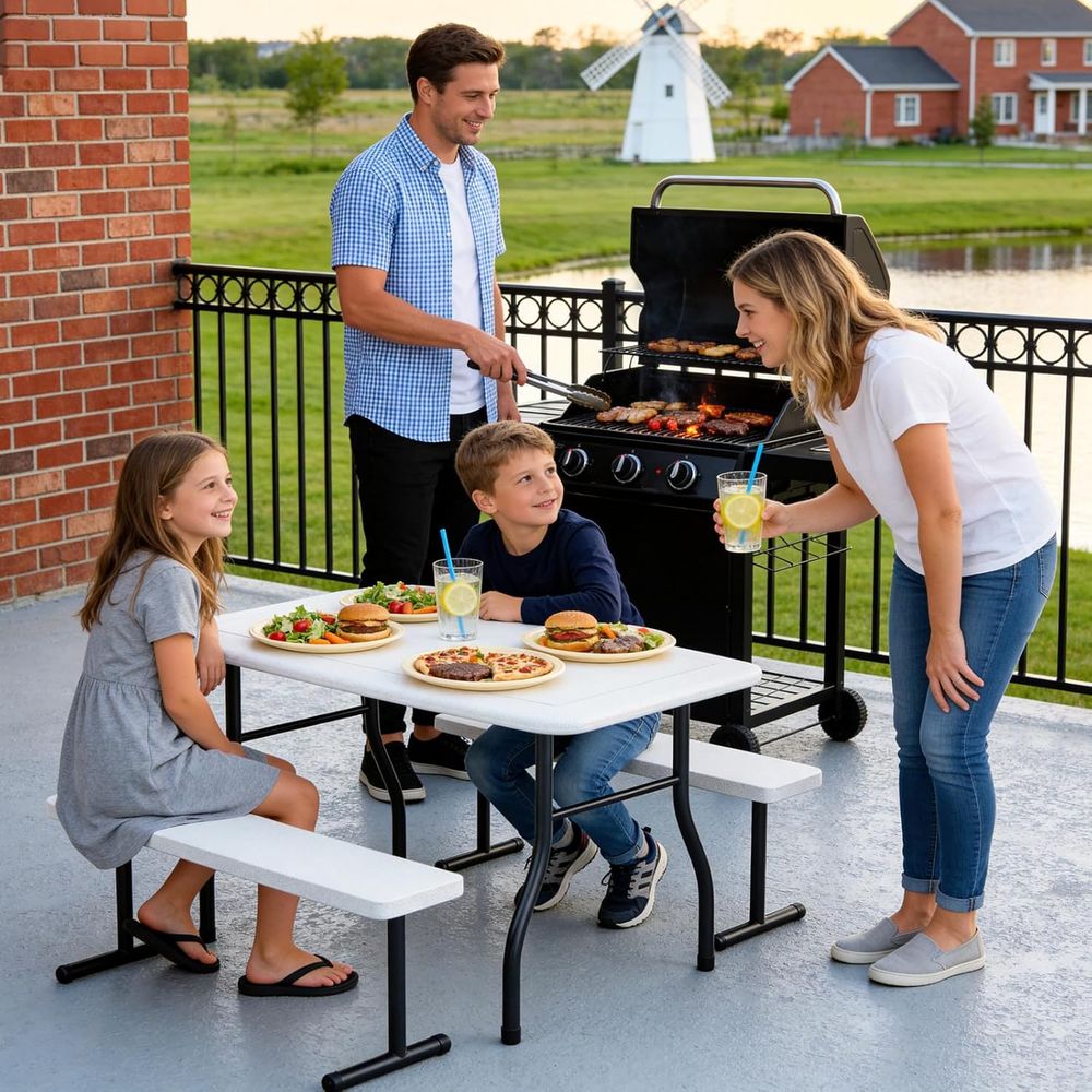 Mesa de Picnic para Niños con  - Kids Outdoor Bench Table reseña y precio