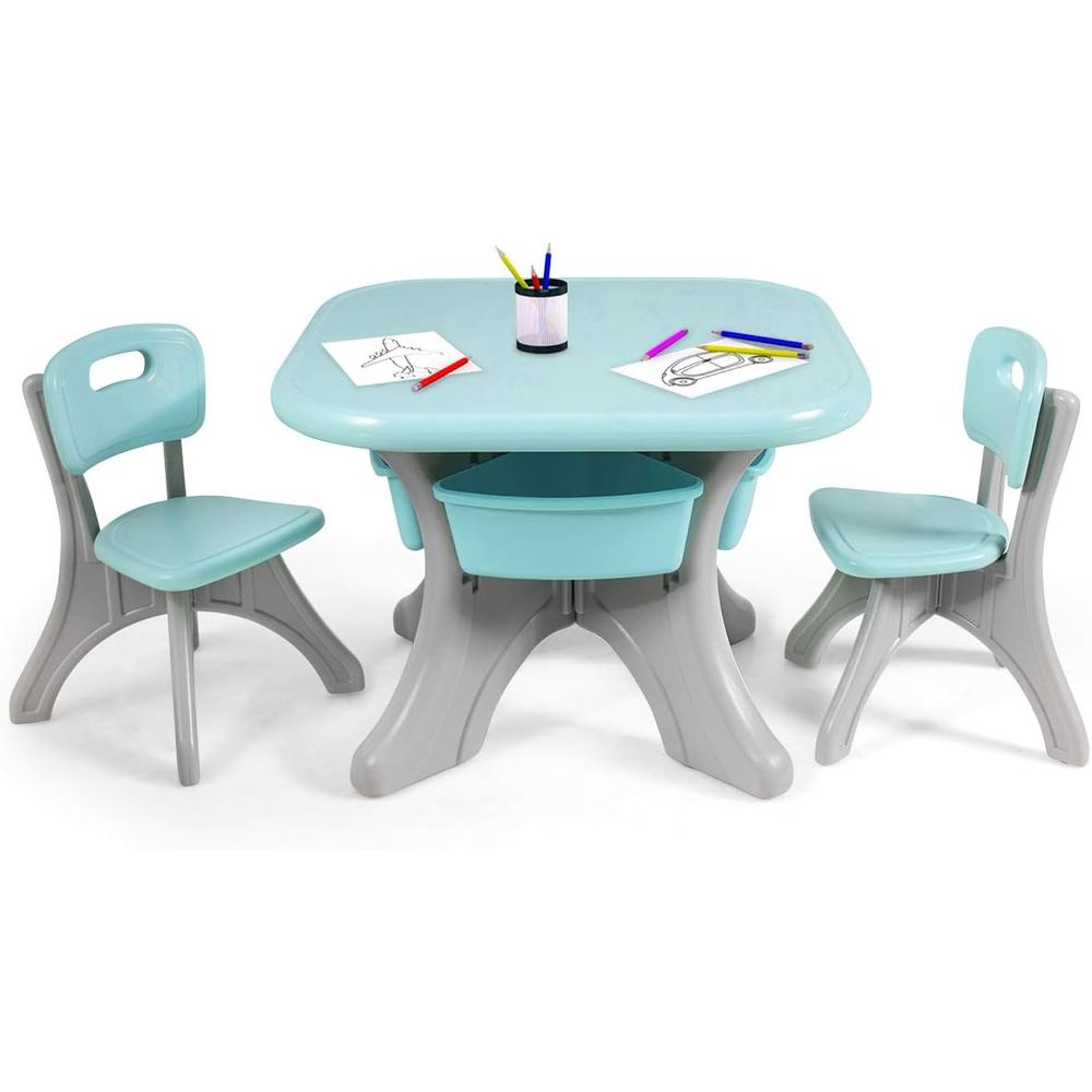 Mesa y Sillas para Niños, Jueg - Kids Outdoor Table And Chair Set reseña y precio