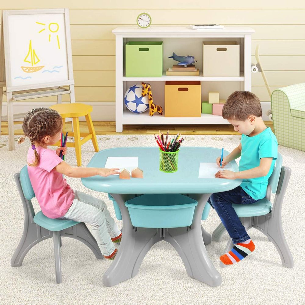 Mesa y Sillas para Niños, Jueg - Kids Outdoor Table And Chair Set reseña y precio