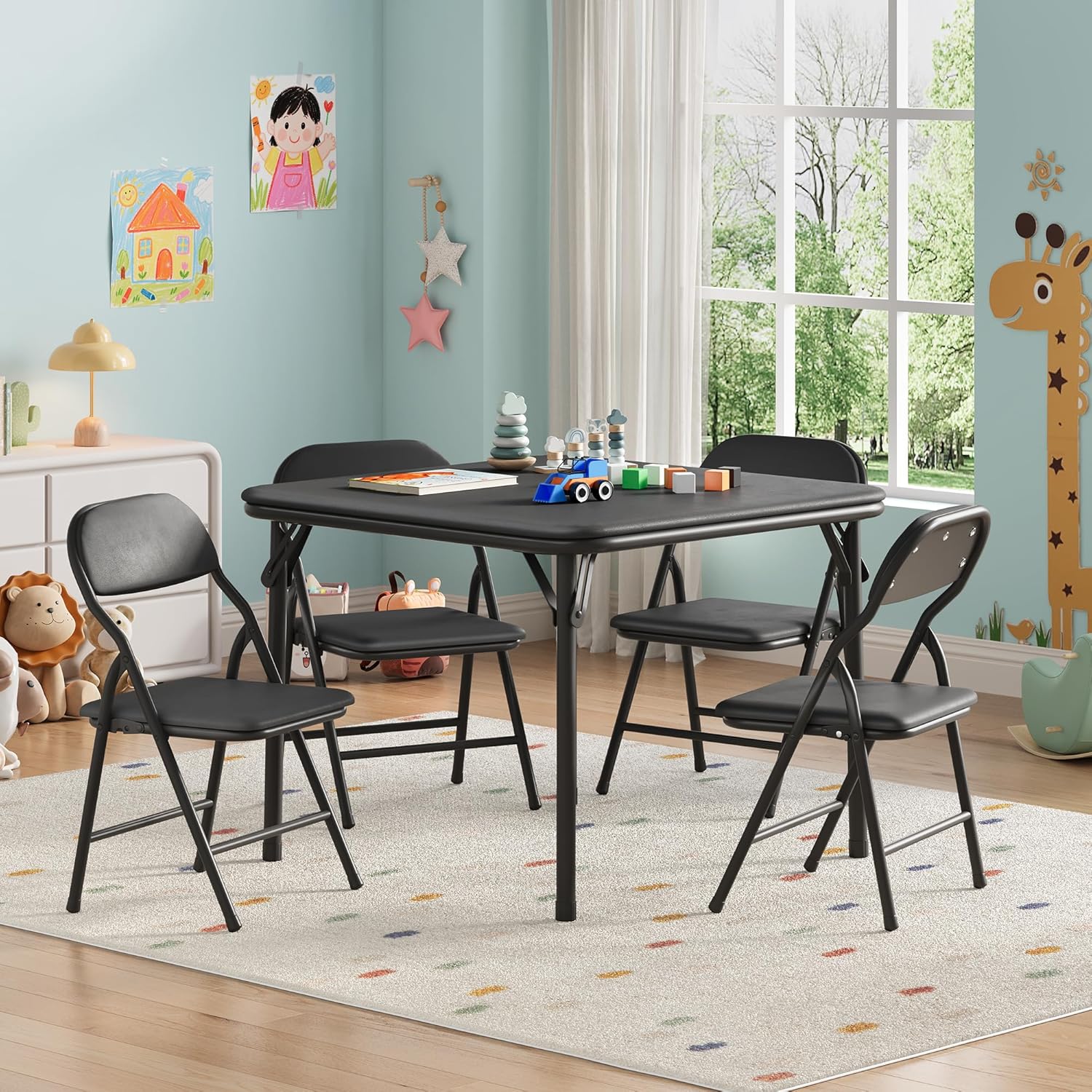 Juego de mesa y sillas plegabl - Kids Outdoor Table And Chair Set reseña y precio