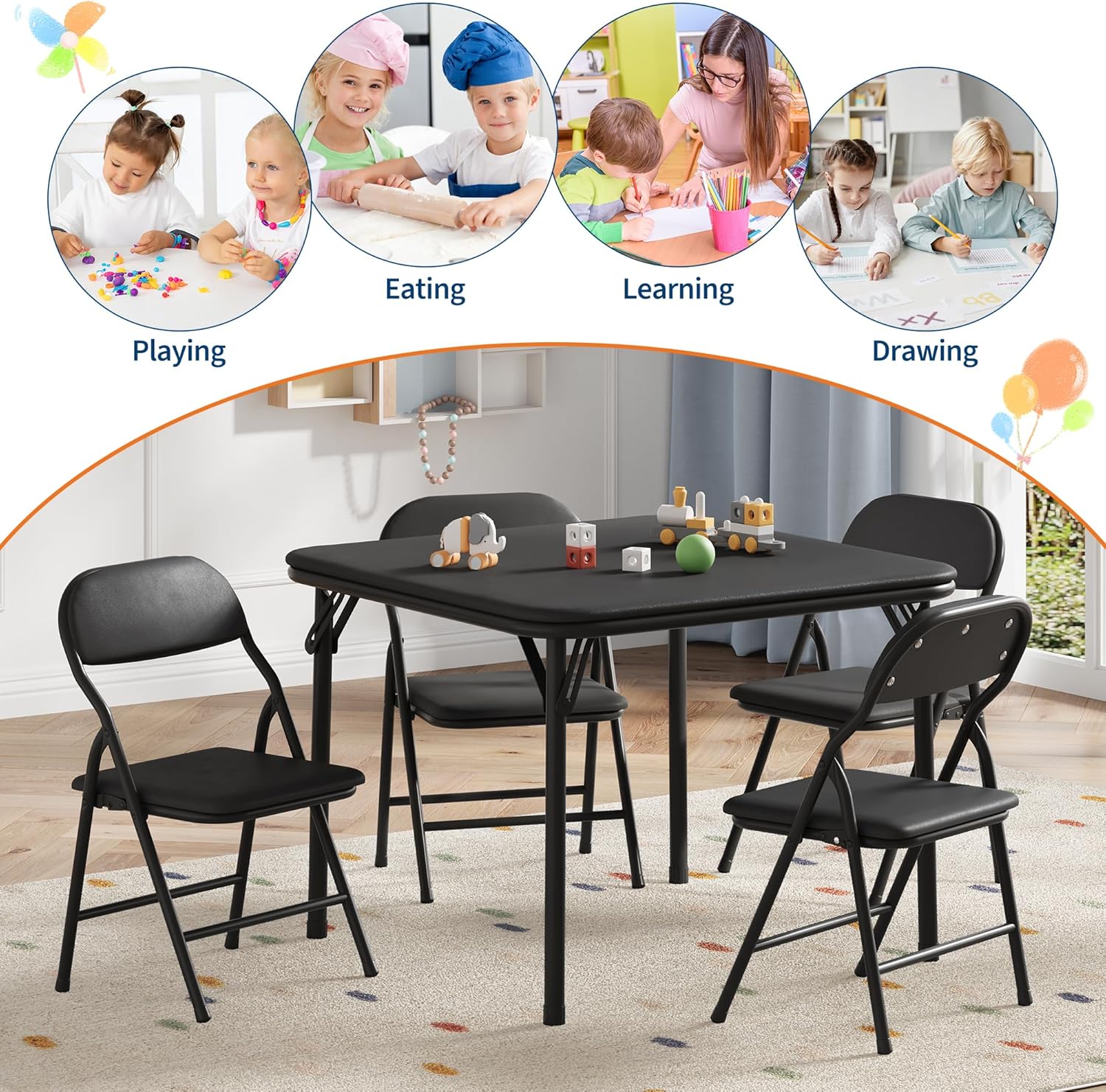 Juego de mesa y sillas plegabl - Kids Outdoor Table And Chair Set reseña y precio