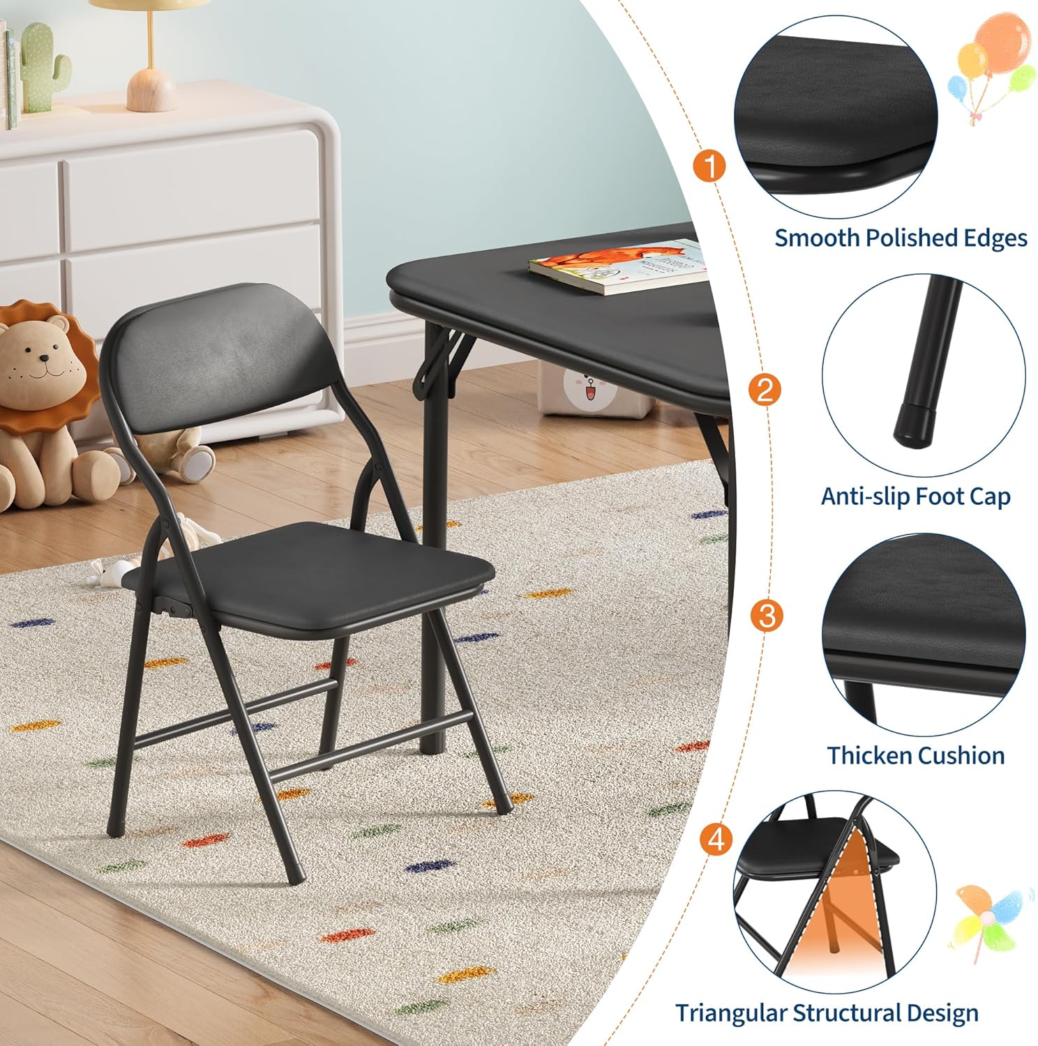 Juego de mesa y sillas plegabl - Kids Outdoor Table And Chair Set reseña y precio