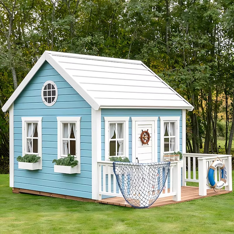 Casa de Juegos de Madera para  - Kids Outdoor Wooden Playhouse reseña y precio